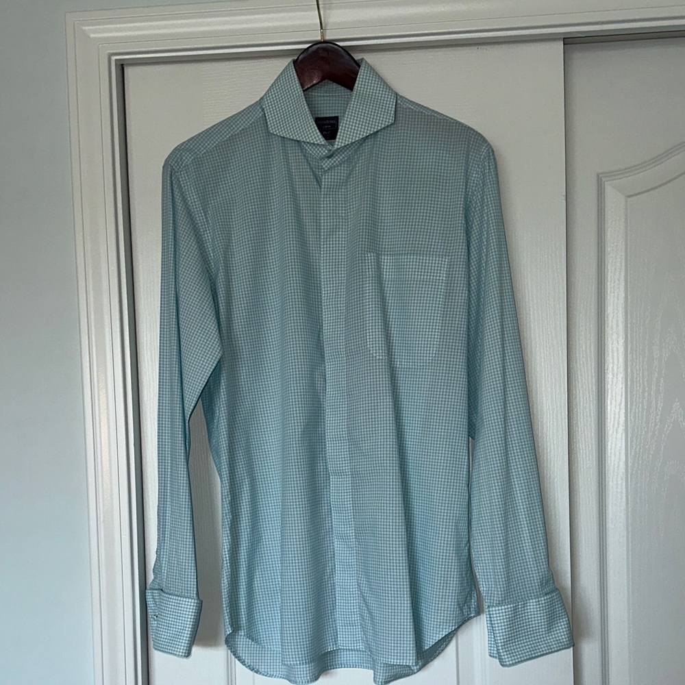 Modena Elegant Blue Checkered Dress Shirt